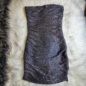 Express Elegant Strapless Gray Dress